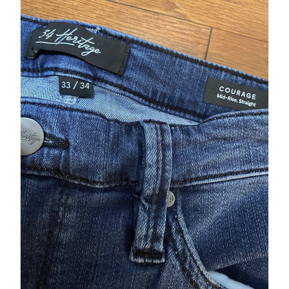 34‎ Heritage COURAGE Mid-Rise Straight Blue Jeans     Size: 33x34  (Act 32x30) - Picture 6 of 8